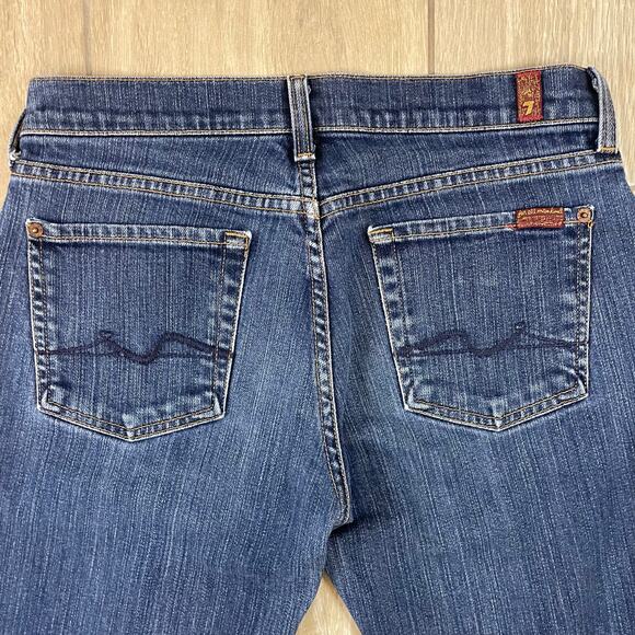 7 For All Mankind Bootcut Jeans Women’s 29 Made in USA Dark Wash Stretch Denim - Picture 12 of 12